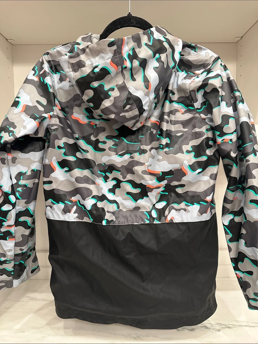 Cat and Jack size 12-14 Camo Hooded Rain Jacket - Like new